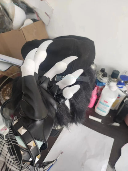 Kigurumi Furry Claw Gloves — Plush Fursuit Paws for Cosplay Unisex Handwear (Black/White/Multicolor)