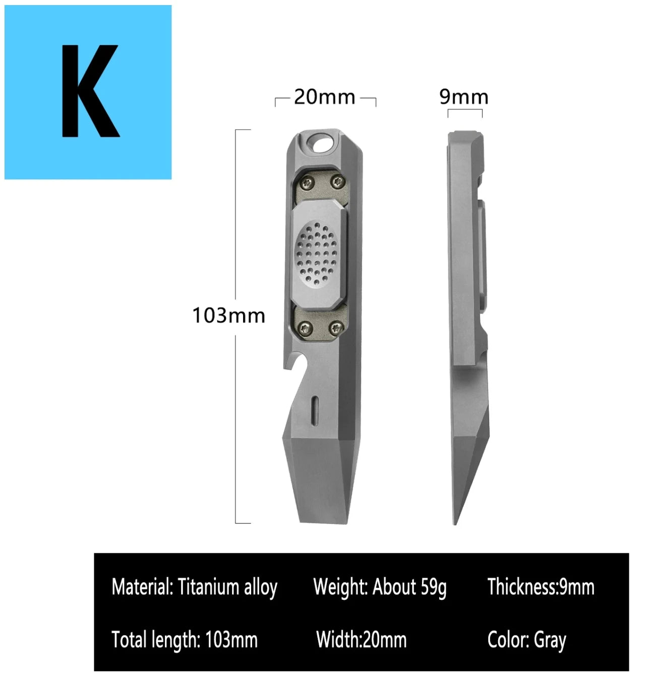 Titanium Alloy Multifunction EDC Tool – Wrench, Pry Bar, Bottle Opener & Screwdriver for Outdoor Use