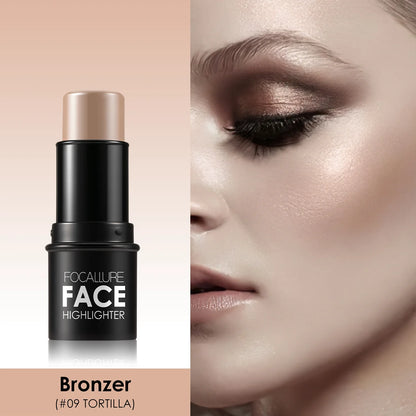 FOCALLURE Bronzer Highlighter Stick - Waterproof Body & Face Contour, Corrector & Illuminator Cream for Women's Makeup
