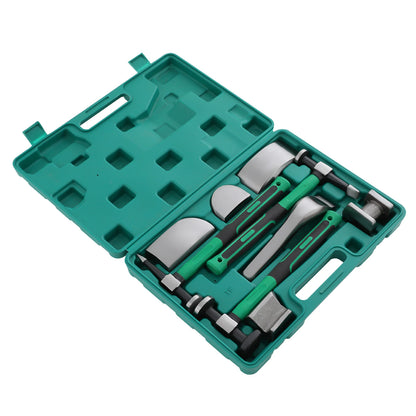 9PCS Car Dent Repair Tool Kit – 45# Steel Hammer & Lining Irons Set for Auto Body Repair, Motorcycle & Sheet Metal Fixing