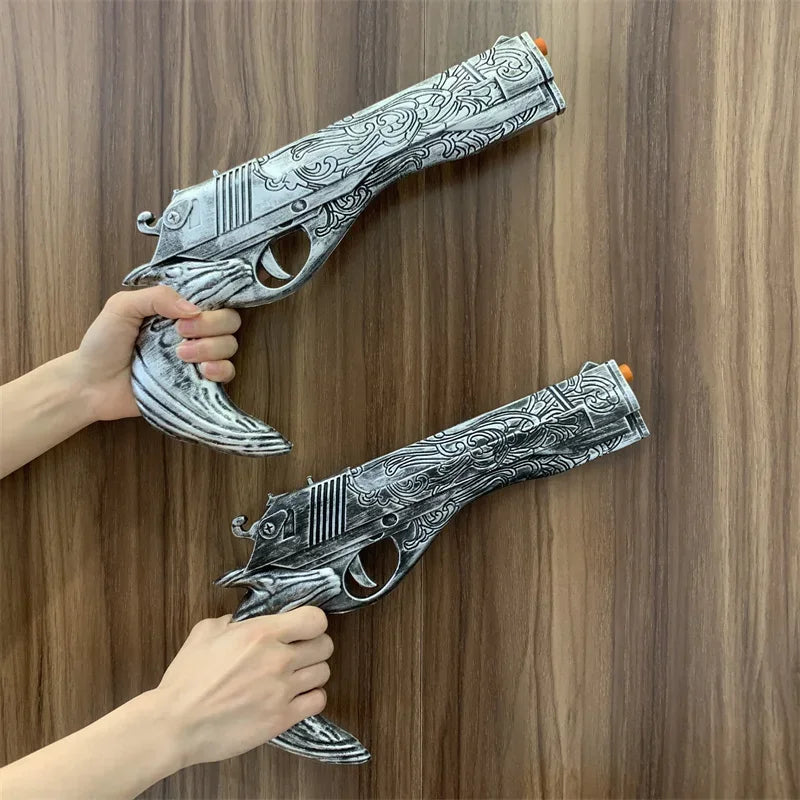 OW Gun Cosplay Meiling Zhou Frost Shock Prop – PU Rubber Weapon Model, Safe Halloween Costume Accessory