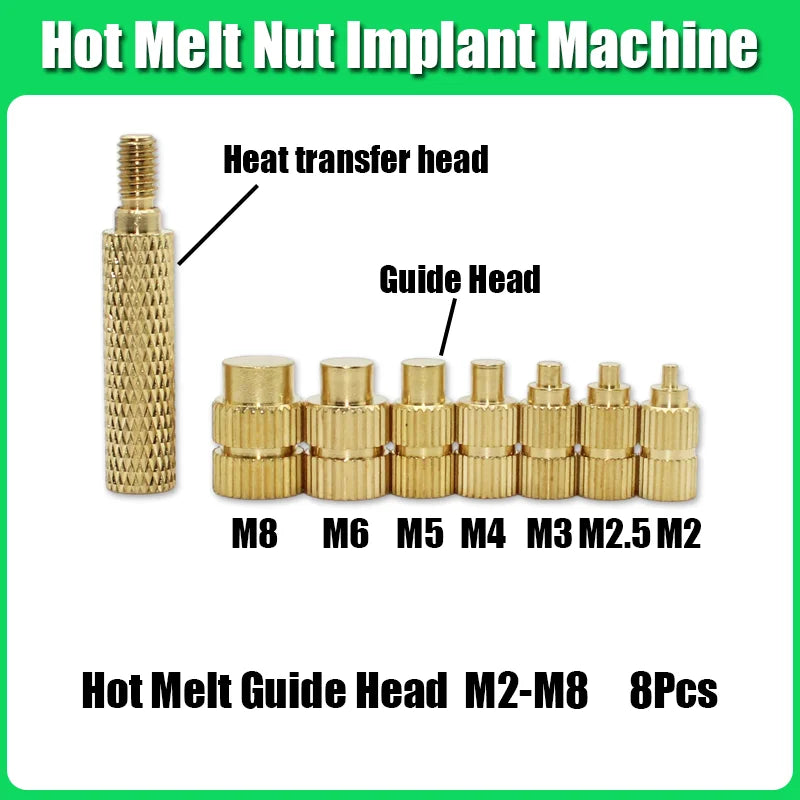 M2 M3 M4 Brass Insert Nuts for Bolt & Screw Implantation – Hot Melt Knurled Thread & Soldering Iron Tip for 3D Printer