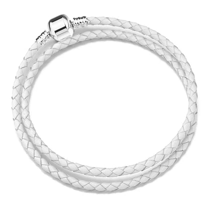 BAOPON 9-Color Leather Charm Bracelet - DIY Chain Jewelry Gift for Women & Girls