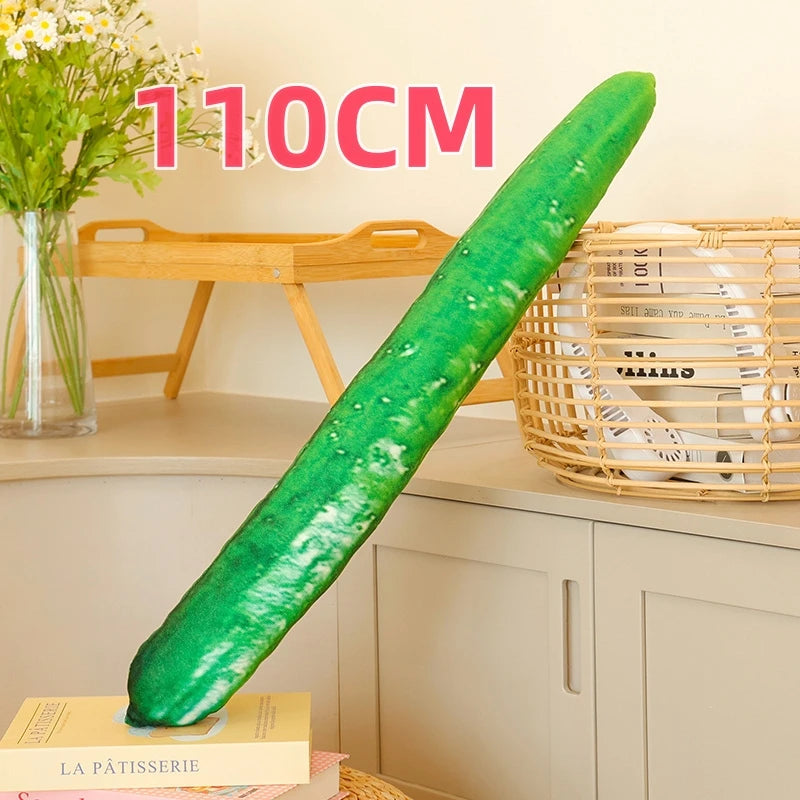 Giant Green Pickled Cucumber Plush Toy – Soft Stuffed Doll, Funny Long Pillow for Sleep, Home Decor & Birthday Gift
