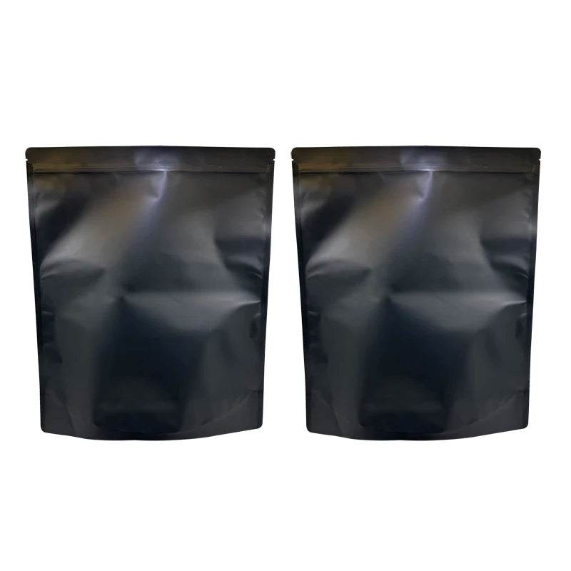 20–100PCS Black Matte Zipper Bags — Smell-Proof Mylar Pouches with One-Side Clear Window