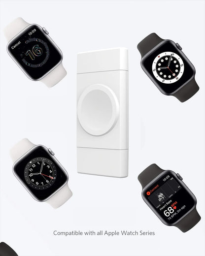 2-in-1 Dual Interface Wireless Charger — Fast Charging Station for Apple Watch 8/7/6/5/SE & Samsung Galaxy Watch 5/4/3/2