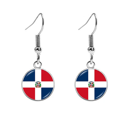 South & North America Flag Earrings - Patriotic Country Pride Drop Dangle Jewelry Gifts for Women