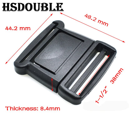 10pcs Black Plastic Center Release Buckle Set – Durable Outdoor Bag & Luggage Fastener Accessories for Travel & Student Bags