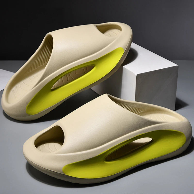 Summer Thick Sole Slippers for Men & Women – Soft EVA Indoor Slides, Beach Sandals & Flip Flops