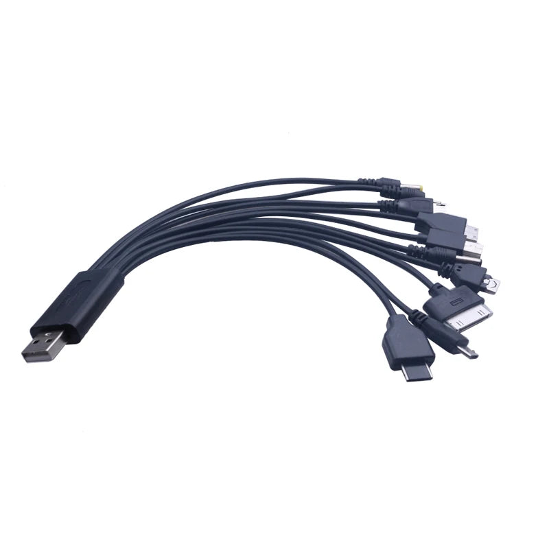 10-in-1 Multi-Head USB Charging Cable - Universal Multi-Port Phone Charger Cord for Samsung, Nokia & More