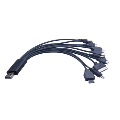 10-in-1 Multi-Head USB Charging Cable - Universal Multi-Port Phone Charger Cord for Samsung, Nokia & More