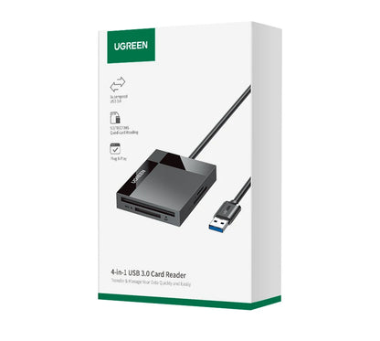 UGREEN 4-in-1 USB 3.0/USB-C Card Reader – SD, Micro SD, TF, CF, MS OTG Adapter for Laptop & PC