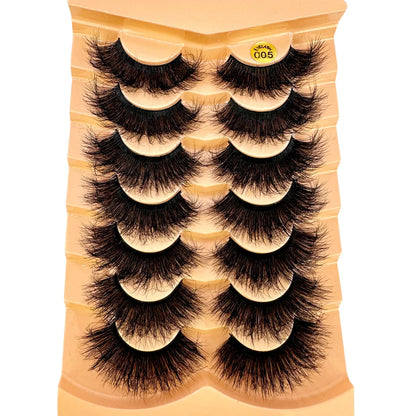 7 Pairs 3D Mink Fur False Eyelashes – Thick Short Dramatic Natural Look Makeup Lashes Wholesale
