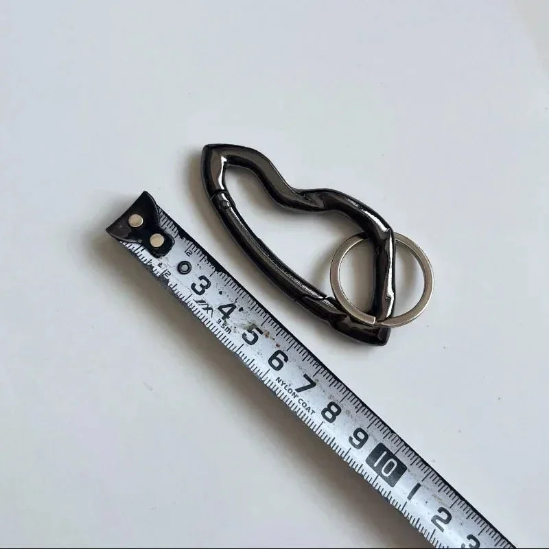 Zinc Alloy Mountaineering Carabiner Keychain – Multifunctional Belt Buckle Blackout