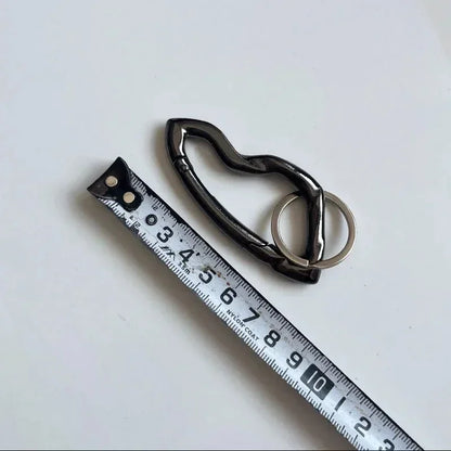 Zinc Alloy Mountaineering Carabiner Keychain – Multifunctional Belt Buckle Blackout