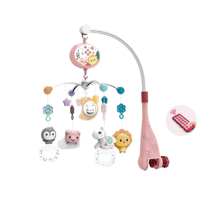 Baby Crib Mobile with Music, Lights, and Projection - Remote Control Toys for Newborns 0-6 Months