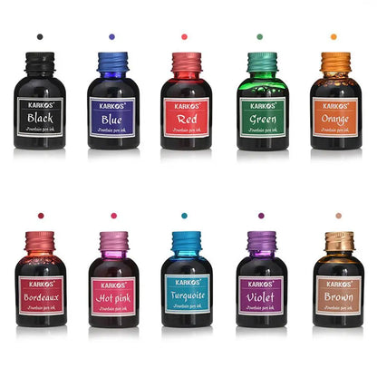 Pure Colorful Fountain Pen Ink — High-Quality 20/30/70ml Refill for Calligraphy, Writing & School Stationery