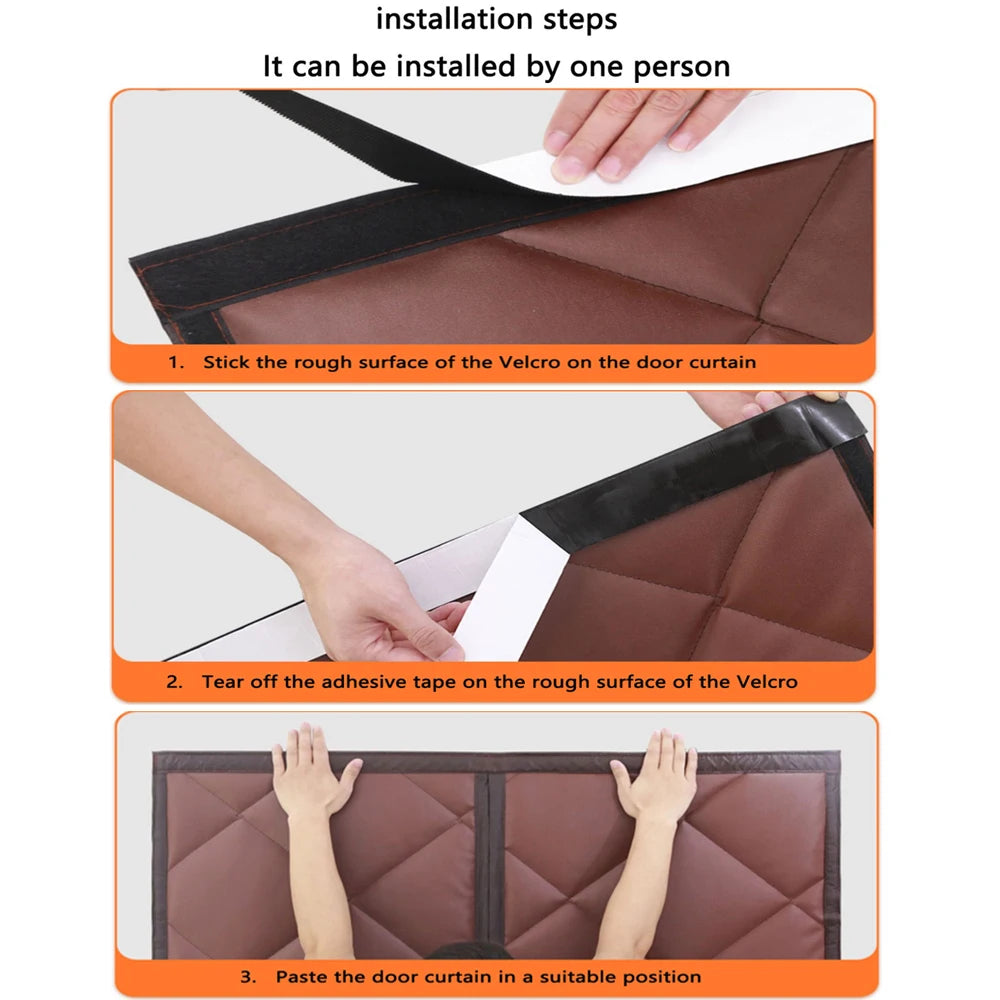 Stay Cozy with Autumn and Winter Self-Absorbing Cotton Door Curtains - Thermal Insulation and Cold Weather Protection