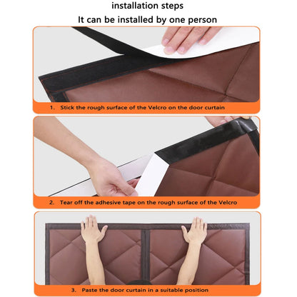 Stay Cozy with Autumn and Winter Self-Absorbing Cotton Door Curtains - Thermal Insulation and Cold Weather Protection