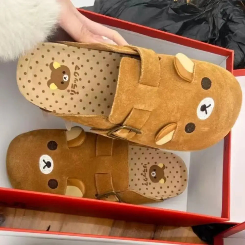 Rilakkuma Women's Platform Slippers - Thick Sole Cute Cartoon Anime Shoes