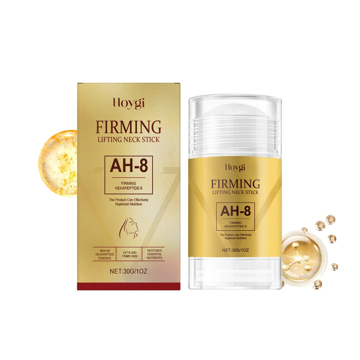 AH-8 Firming Neck Cream - Hexapeptide and Hyaluronic Acid Moisturizer for Hydrated, Smoother-Looking Skin
