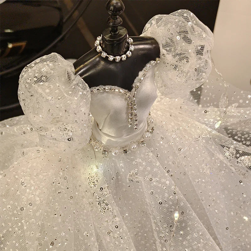 1/6 Mini Bride Doll Wedding Gown Set – Display Mannequin with Stand for Doll Clothes