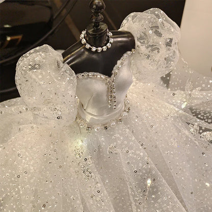 1/6 Mini Bride Doll Wedding Gown Set – Display Mannequin with Stand for Doll Clothes