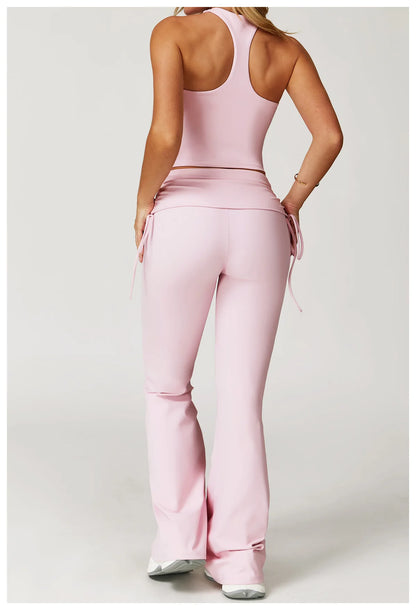 Women’s 2-Piece Tracksuit Yoga Set – High Waist Leggings & Sports Bra for Gym, Fitness & Athletic Wear