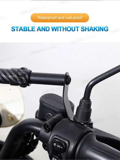 SEAMETAL Motorcycle Handlebar Extension & Phone Holder – Carbon Fiber Balance Bar for Electric Vehicles