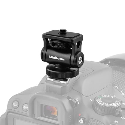 Minifocus Monitor Holder Cold Shoe Mount for Camera, 180° Tilt Adjustable Bracket for Field Monitors, Microphone, Hot Shoe