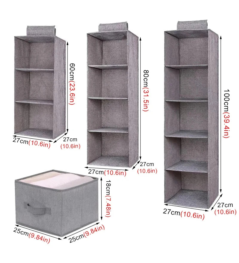 Hanging Cabinet Organizer for Underwear and Closet Storage — Wardrobe Rack Shelf Drawer Box
