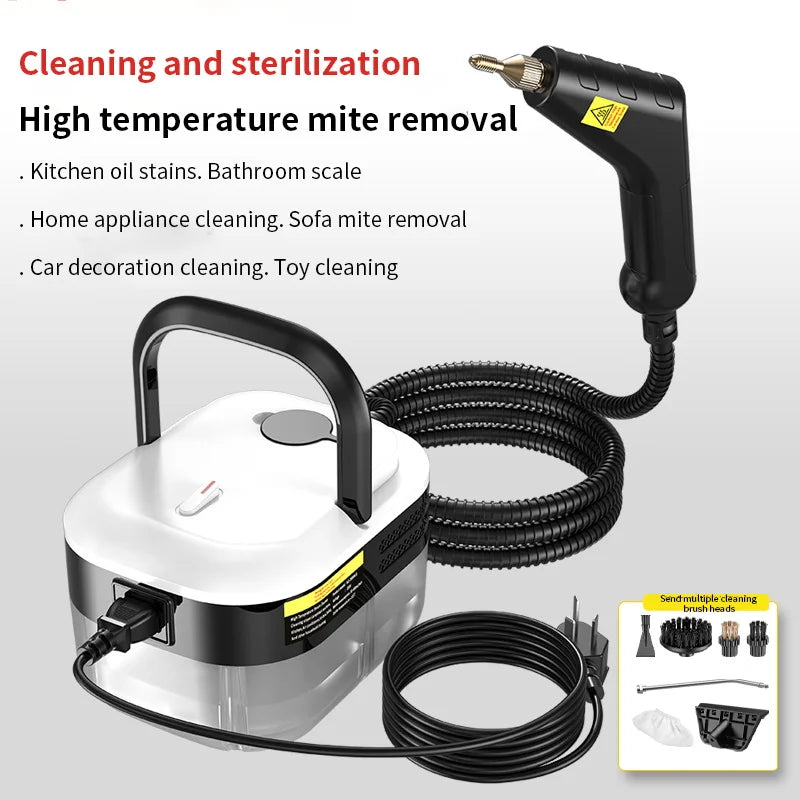 High-Temperature Steam Cleaner – Sterilization for Kitchen, AC, Home & Car, 110V US / 220V EU Plug