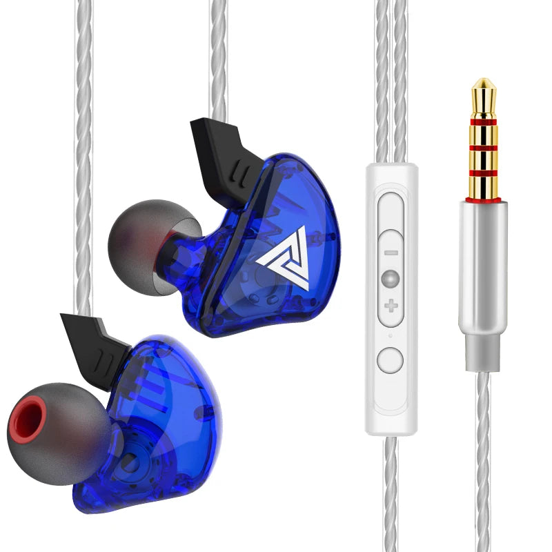 QKZ AK3 Wired Earphones - HiFi Bass Headphones with Microphone for Gaming, Sports & Music