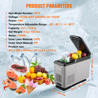 SucceBuy Portable Car Refrigerator — 8L–75L Single & Dual Zone Fridge with Bluetooth Temperature Control for Camping & RV