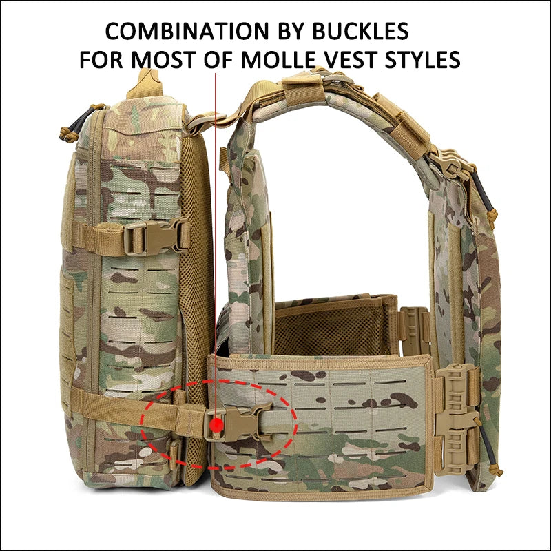 1000D Nylon Hunting Backpack – Lightweight Molle Plate Carrier Rucksack, Hiking & Sports Bag Compatible with Vest
