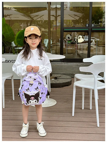 Anime Cartoon Kuromi, Melody & Cinnamoroll Backpack – Kawaii Canvas Schoolbag for Boys & Girls, Hello Kitty Fashion Kids Backpack