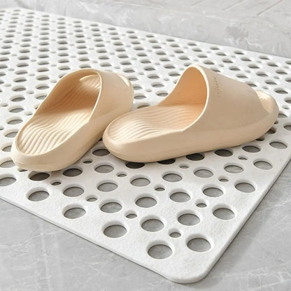 Extra Porous Large Bath Mat - Non-Slip, Strong Suction, Anti-Mold TPE Shower Mat for Kitchen and Bathroom