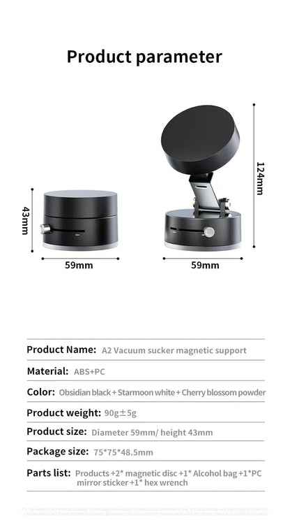 Vacuum Magnetic Folding Swivel Phone Stand – Double-Sided Suction Cup Holder, Universal Compatibility