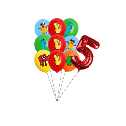 Number Birthday Building Blocks Party Decorations Set – Tablecloth, Banner, Balloons & Cake Topper for Kids & Baby Shower Supplies
