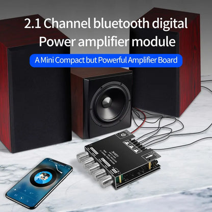 ZK-MT21 Bluetooth 5.0 2.1 Subwoofer Amplifier Board – CS8673E 50W×2 + 100W Stereo Bass Audio AMP with AUX Input