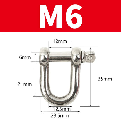 304 Stainless Steel D Shackle - Straight Short Rigging Hook for Boat & Marine Hardware