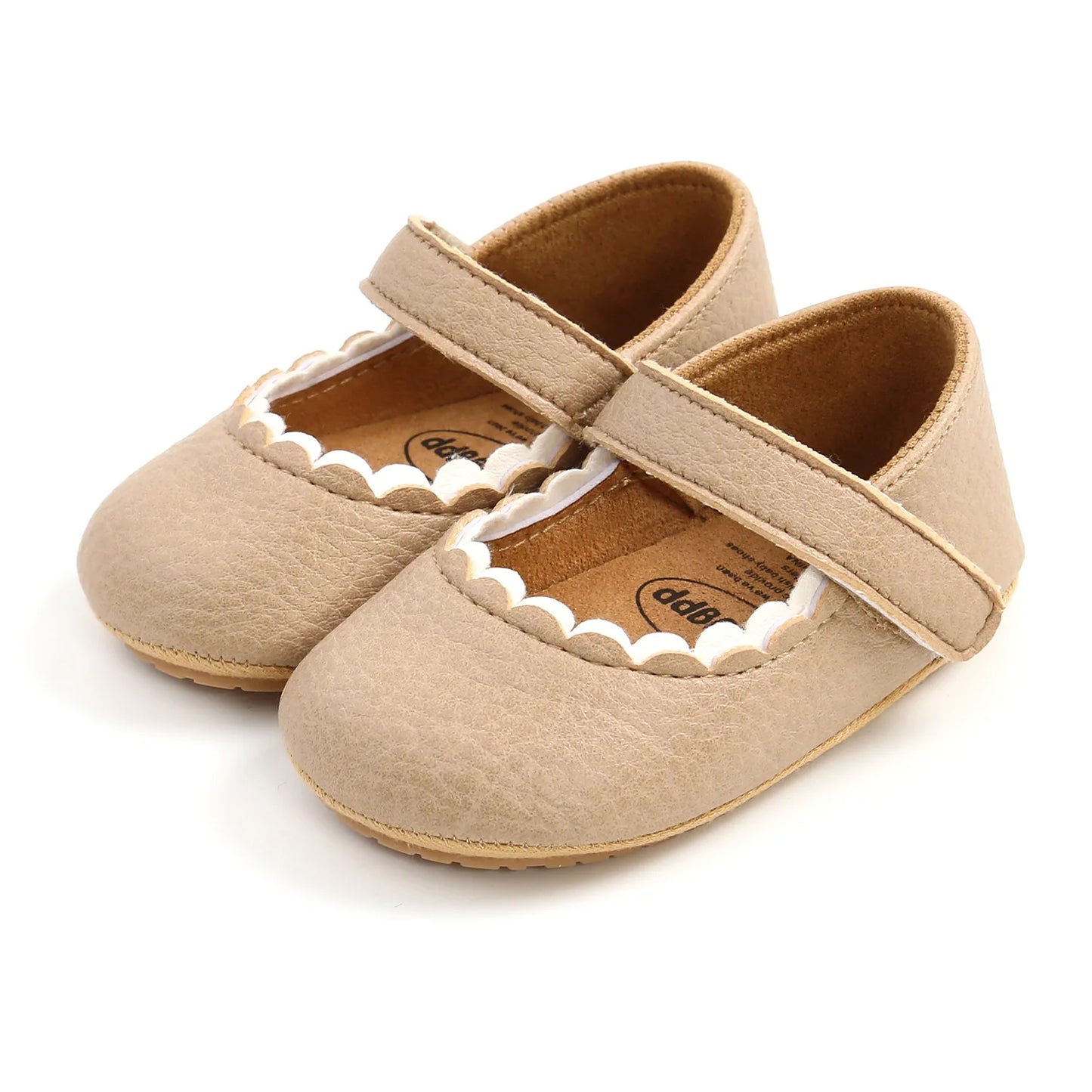 Meckior Baby Boys & Girls Shoes - Infant Leather with Rubber Sole, Anti-Slip Toddler First Walkers, Newborn Princess Crib Shoes