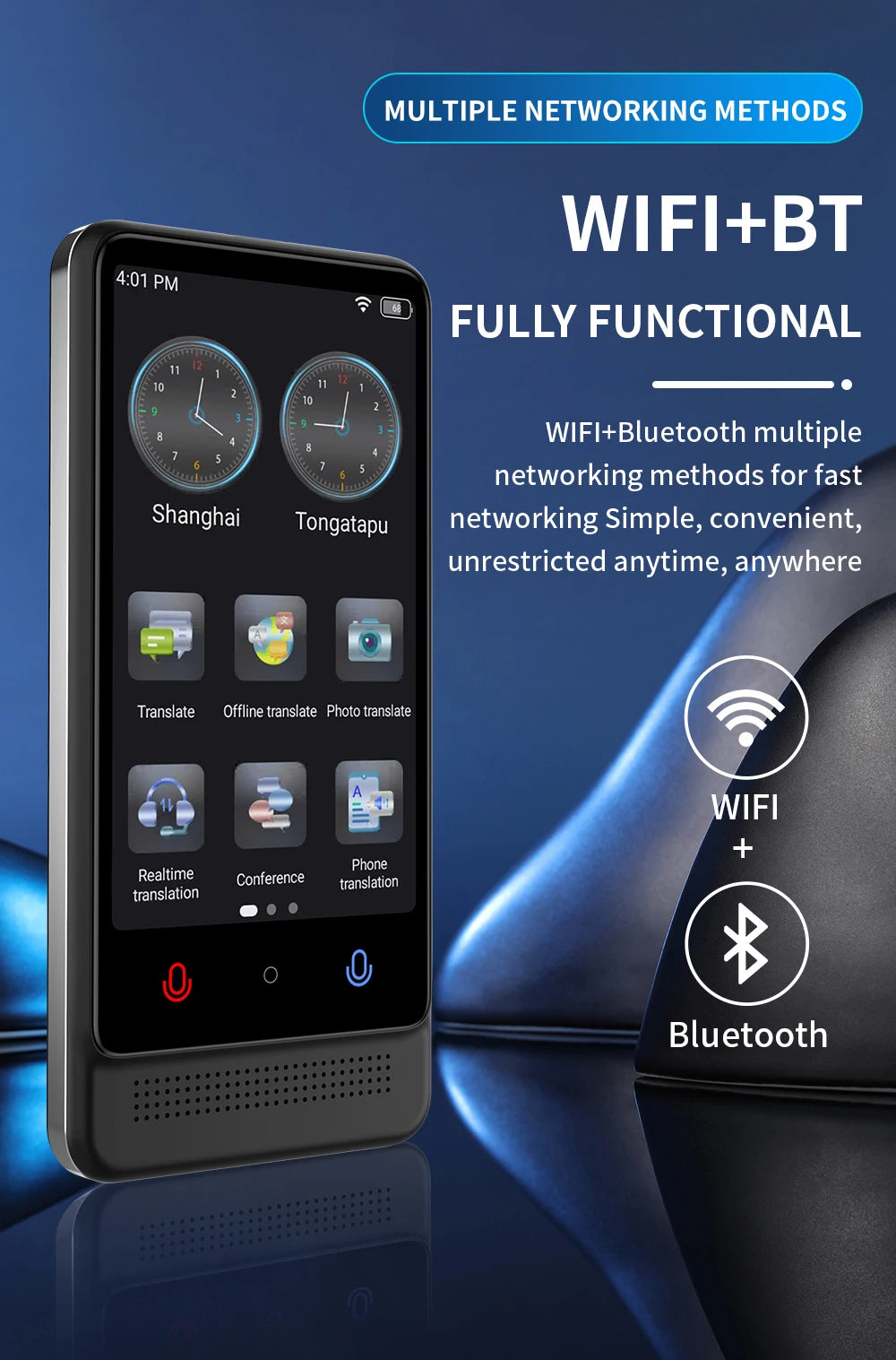 Intelligent Offline Translator – 137 Languages, AI ChatGPT Translation Device for Polish, Ukrainian, Turkish, Russian & More