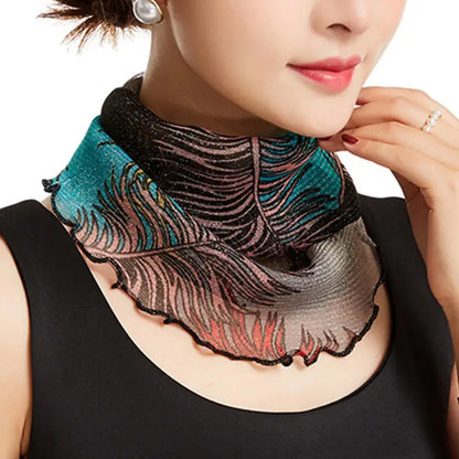 Spring Summer Chiffon Neck Scarf – Lightweight Multi-Function Anti-UV Sunscreen Face & Head Cover for Women