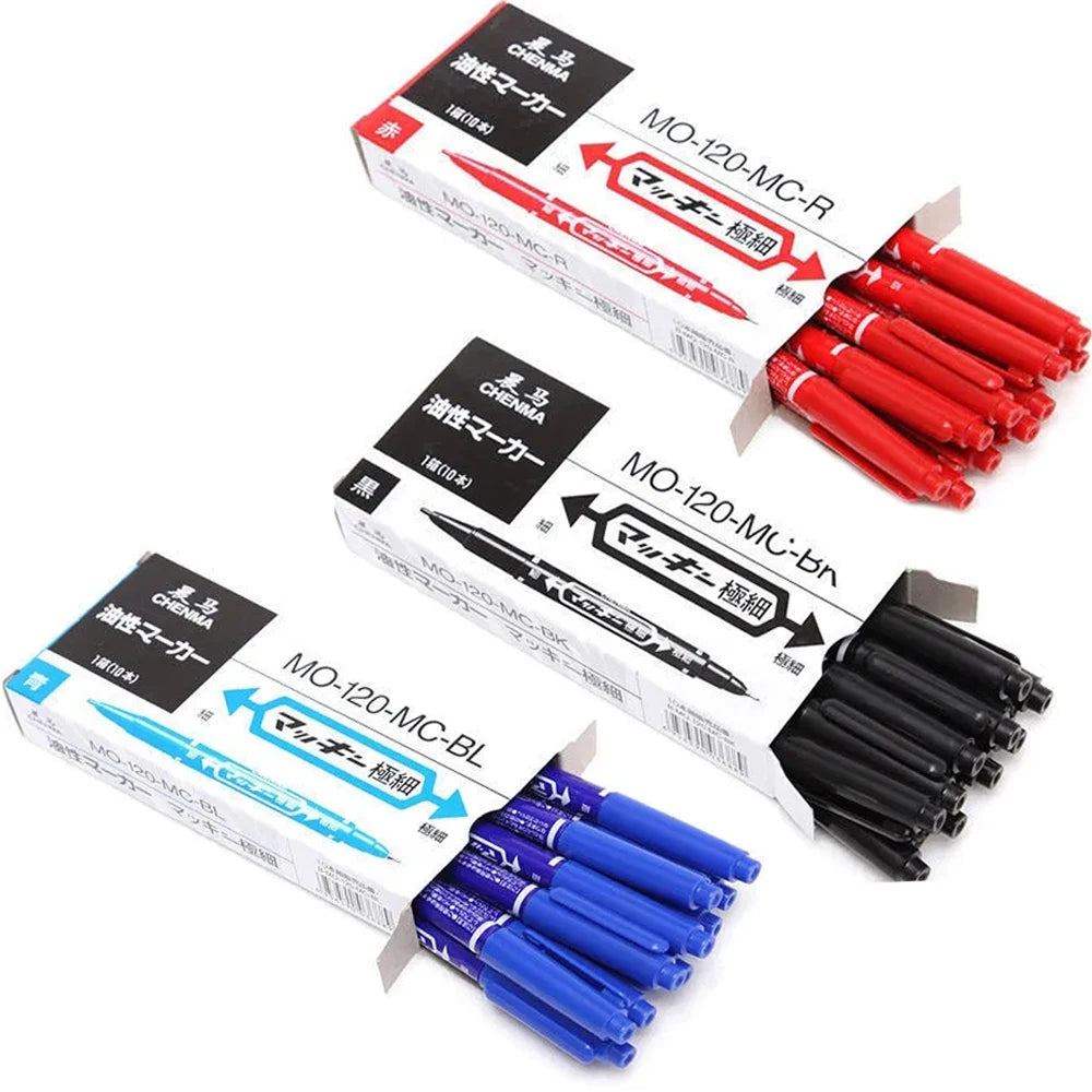 10pcs Waterproof Tattoo Skin Marker Pens – Permanent Makeup Scribe Tools with Ink