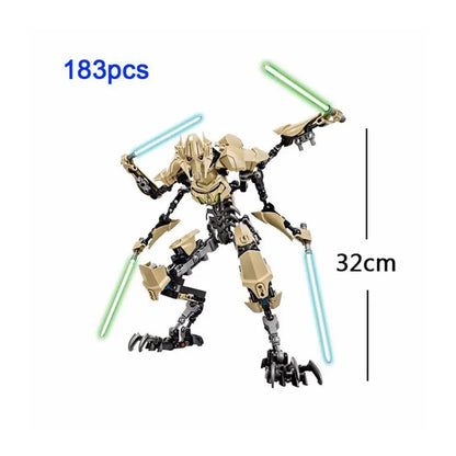 Space Wars Buildable Action Figures — Kylo Ren, Chewbacca, Boba Fett, Jango Fett & General Grievous Toys for Kids (KSZ605/617/326)