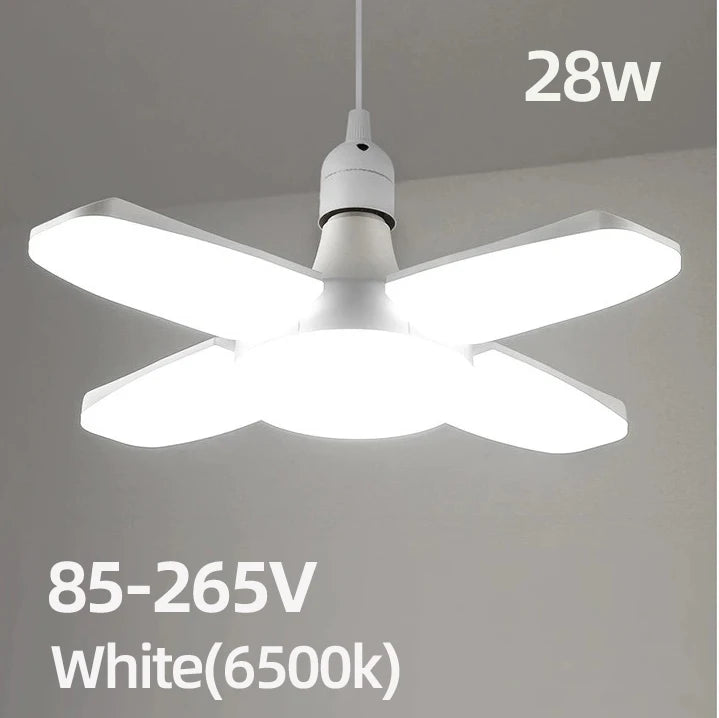 E27 Foldable LED Fan Bulb - 40 LED 110V/220V High Brightness Ceiling Light for Home Garage Warehouse