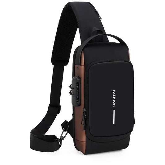 Men's Multifunction Shoulder Bag – Anti-Theft, USB Messenger Pack, Crossbody Travel Sling Chest Bag