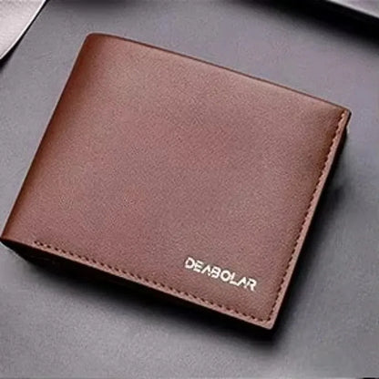 Genuine Leather Men’s Wallet – Premium Real Cowhide Short Black Wallet for Men, Slim RFID Style Credit Card & Cash Holder Pocket Purse