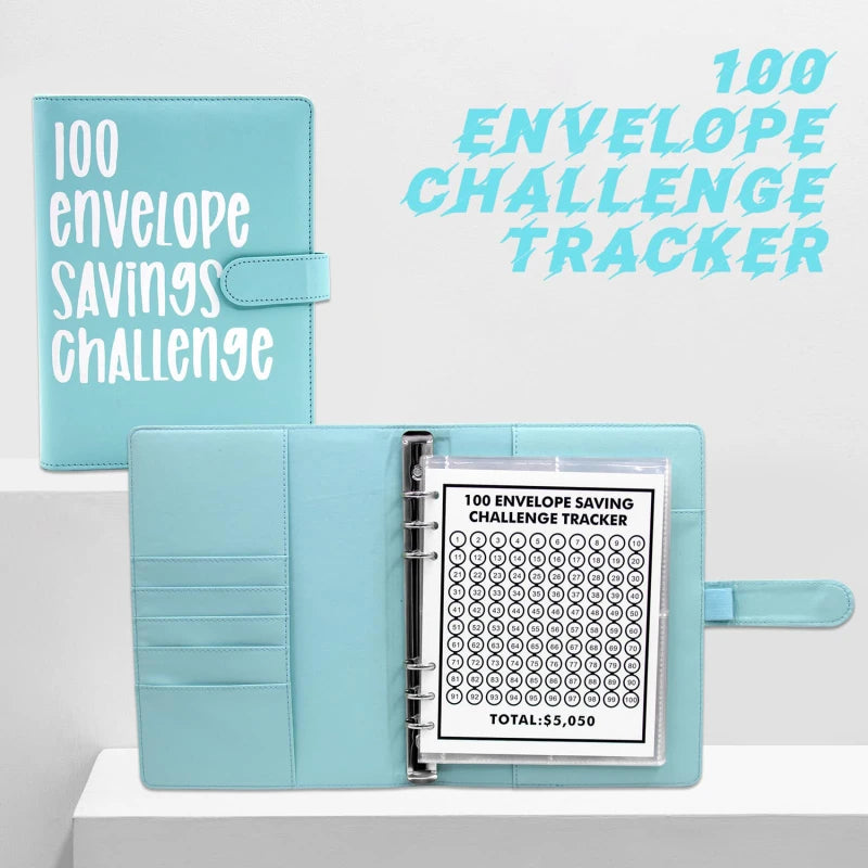 100 Envelope Challenge Binder – Savings Challenge Loose-Leaf Budget Binder with Cash Envelopes, Money Organizer System